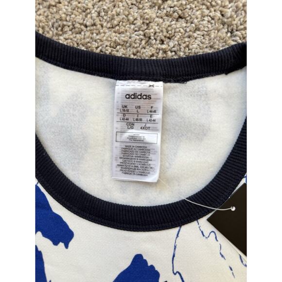 Adidas x Zoe Saldana Womens Blue Abstract Crew Sweatshirt Size L NWT - Picture 4 of 6